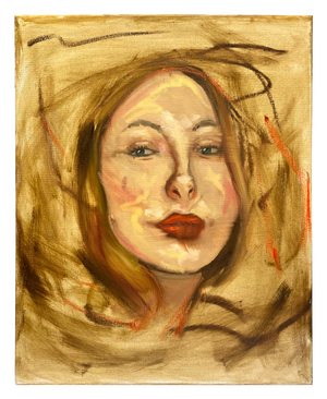 Portrait of Woman Expressive Original Oil Painting