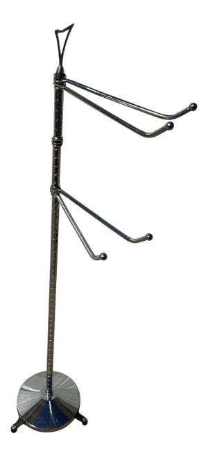 Mid-Century Silver Standing Towel Holder Rack
