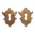 Pair of Vintage Brass Flourish Keyhole Covers For Sale