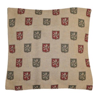 Mini Shields - Beige Tapestry Cushion With Feather Filler - 46x46cm (18"x18") For Sale