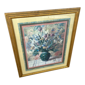 Vintage Floral Still Life Signed , Framed & Matted