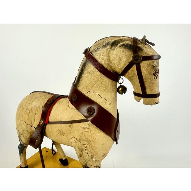Carved Wooden Hand-Painted Horse on Wheels, 1900s For Sale - Image 6 of 18
