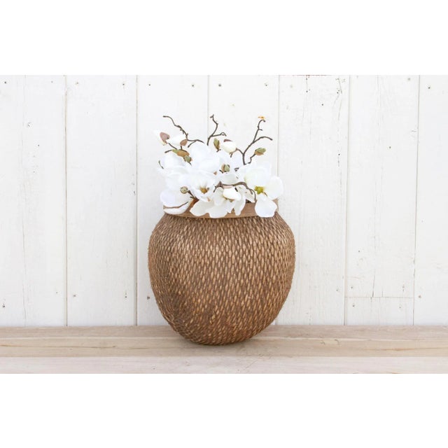 Brown Asian Woven Fruit Basket For Sale - Image 8 of 9