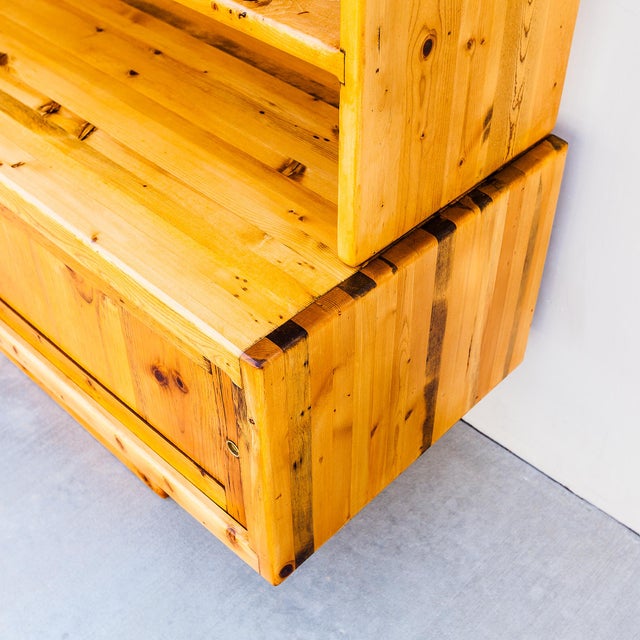Wood Restored 1970s Studio Made Solid Pine Credenza or Media Console For Sale - Image 7 of 16