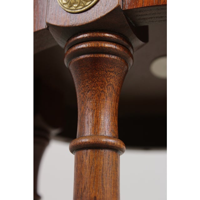 Brown Mahogany Round Plant Lamp Stand by Baker For Sale - Image 8 of 13