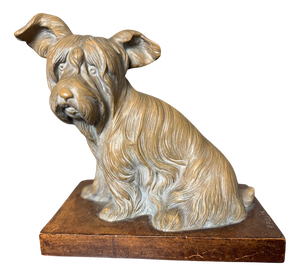 Terracotta Dog Figurine by R. Pollin, 1930