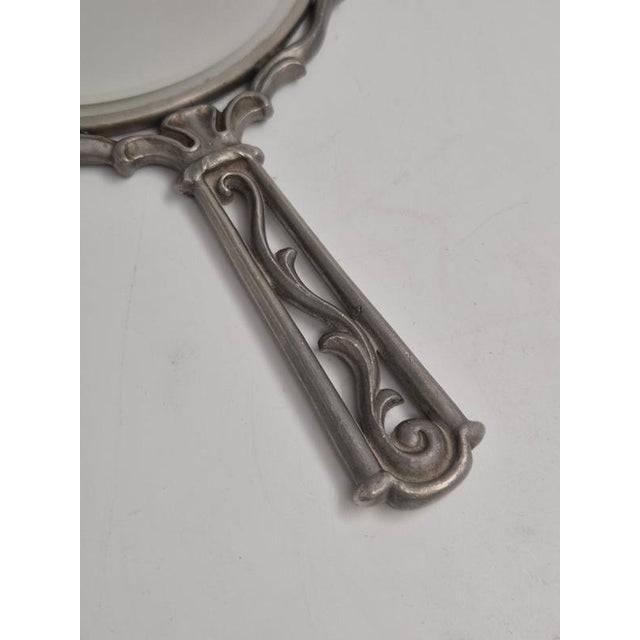 Swedish Grace Hand Mirror in Pewter with Decor, Sweden, 1937 For Sale - Image 3 of 9