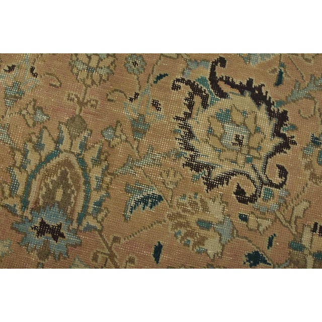 1980s Tabriz Rug 9’10” X 12’5” Pink Wool Vintage Distressed Hand-Knotted Carpet For Sale - Image 5 of 15