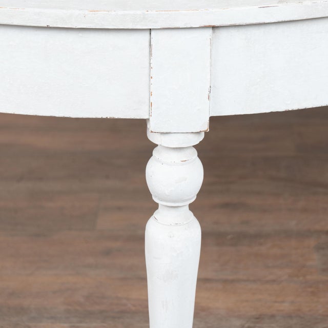 19th Century Pair of Large White Demi Lune Console Side Tables For Sale - Image 12 of 15