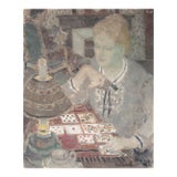 'Solitaire' by Andre Firmin Regagnon, Circa 1935, Post-Impressionist Figural, Salon Des Artistes Français, Benezit For Sale