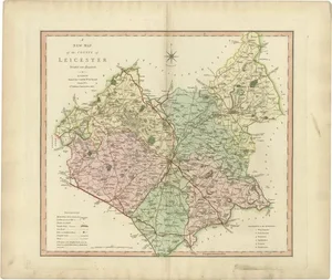 Antique County Map of Leicestershire, 1804