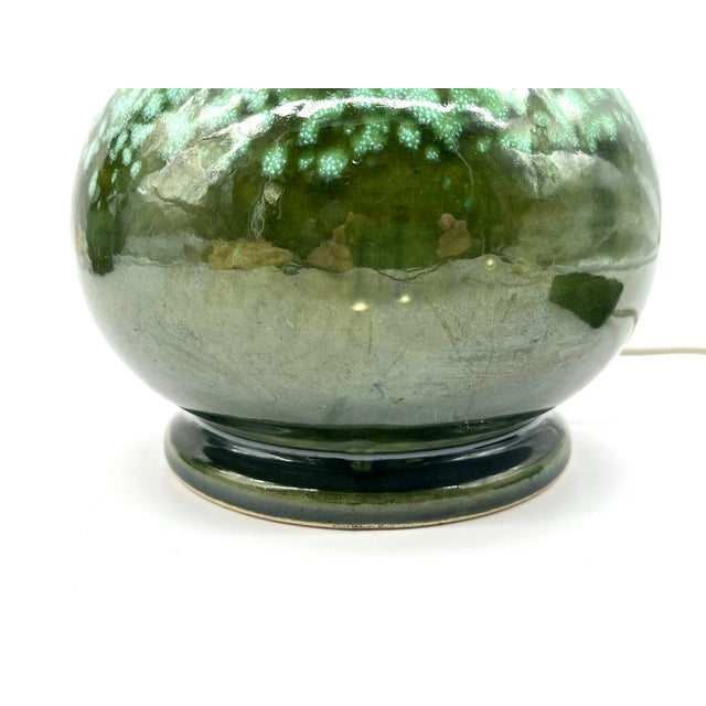 Aqua Large Space Age Table Lamp with Monumental 48cm Ceramic Base in Emerald Green from Kaiser Leuchten For Sale - Image 8 of 14