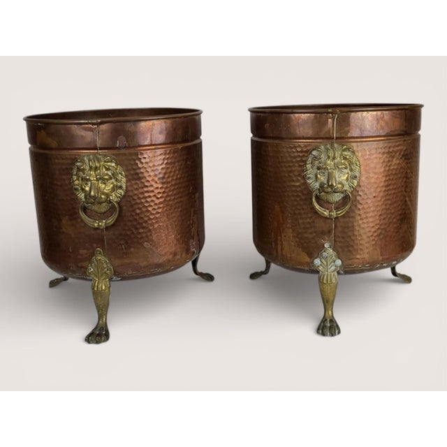 Copper Plant Planter, 1920s, Set of 2 For Sale - Image 4 of 11