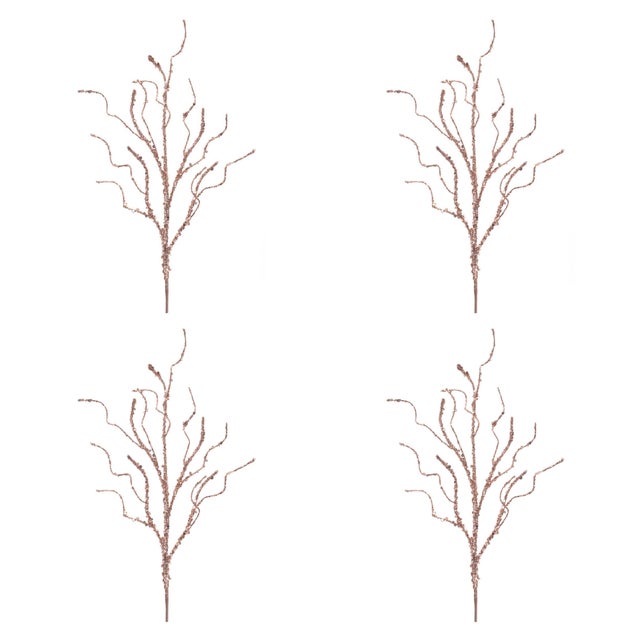 Rustic Glittered Twig Branch (Set of 4) For Sale - Image 3 of 3