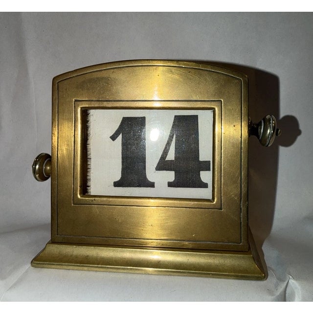 1900 - 1909 Antique Austrian Brass Perpetual Desk Calendar For Sale - Image 5 of 10