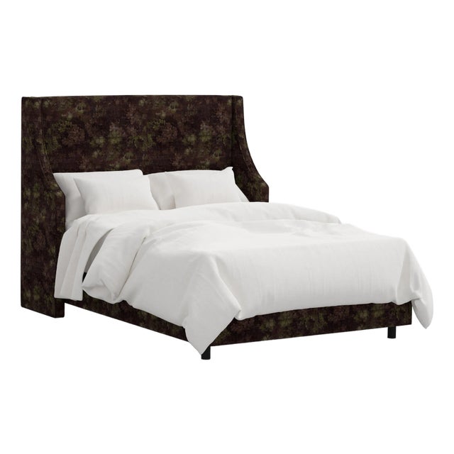 Holden Wingback Bed in Verdure Merlot, King For Sale