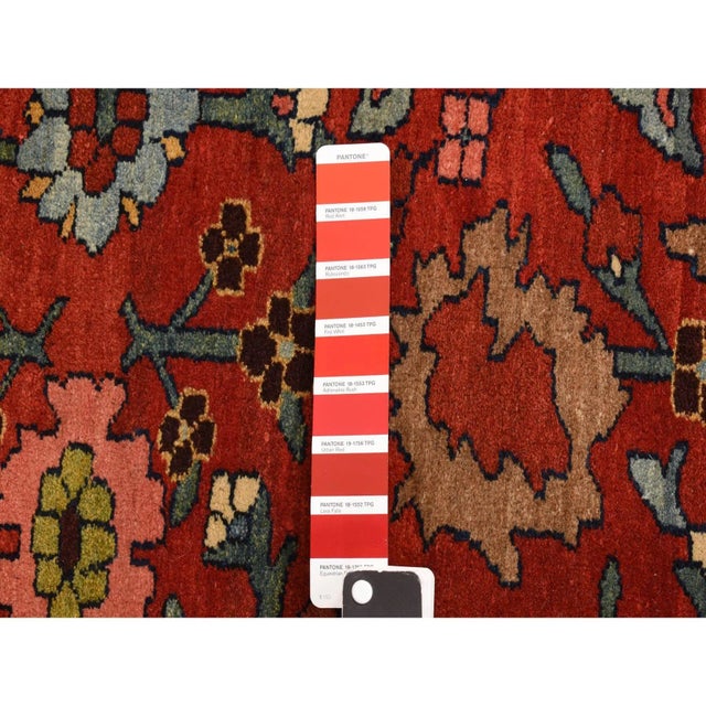 1920 11'2"x18'5" Prismatic Red Antique Persian Bijar Wool Pure Weft Hand Knotted Rug For Sale - Image 10 of 11