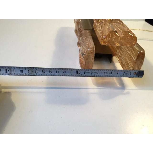 Danish Modern Sunburst Sconce in Amber Glass & Brass from Vitrika, 1960s For Sale - Image 9 of 10