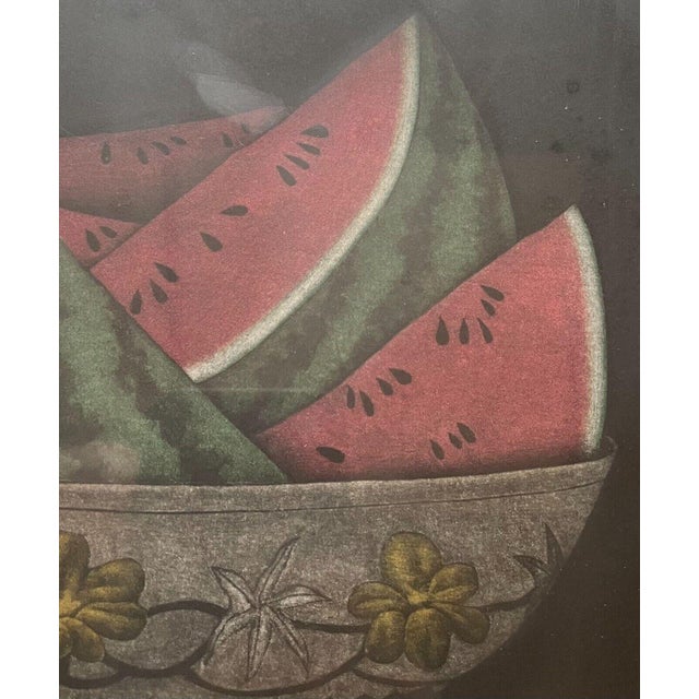 Original Tomoe Yokoi 'watermelon in a Bowl' Still Life Signed Ltd Ed Mezzotint For Sale - Image 11 of 11