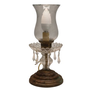 Crystal and Copper Lamp, 19th Century For Sale
