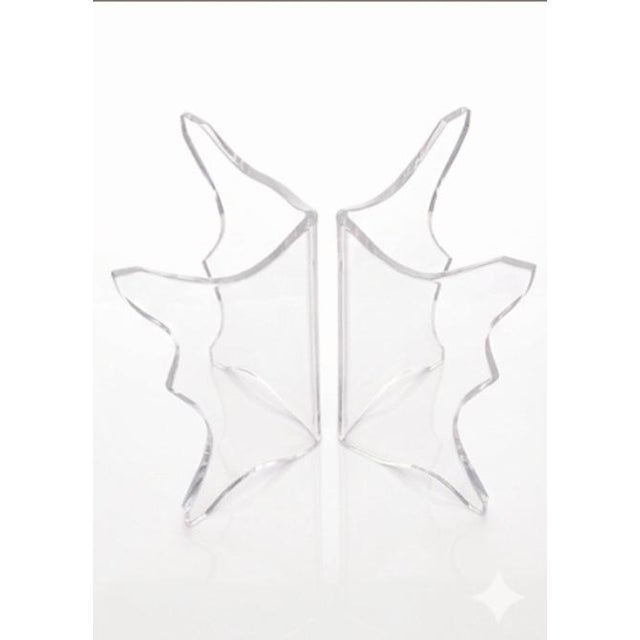 An incredible pair of massive Lucite Mid century Modern Charles Hollis Jones style pair of iceberg desk or dining table...