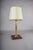 Beige Brass Table Lamp with Leather Base in the style of Jacques Adnet, 1960s For Sale - Image 8 of 11