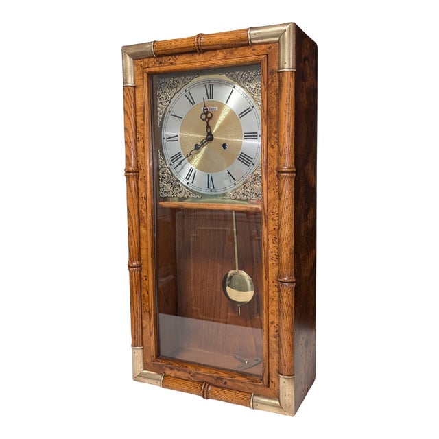 1970s Howard Miller / Milo Baughman Chiming Wall Clock For Sale