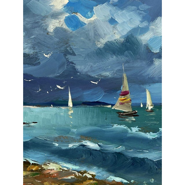 Paper Oil Painting Sea Tide Before the Storm Yuriy Suprunchuk For Sale - Image 7 of 11