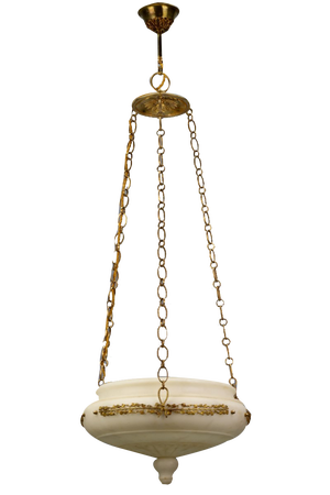 Neo-Classical Gilt Bronze and Brass Pendant Light, 1890s