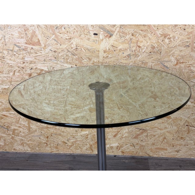 Space Age Side Table in Chrome and Glass, 1980s For Sale - Image 6 of 15