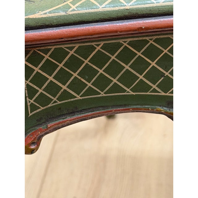 Vintage Painted Italian Venetian-Style Chinoiserie Low Coffee Table With Marble Top For Sale - Image 12 of 12