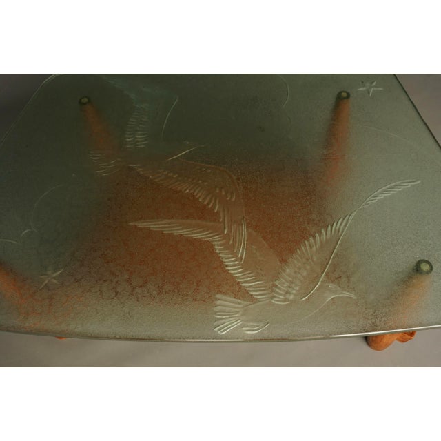 Large Art Deco Coffee Table with Feature Glass Top, 1940s For Sale - Image 16 of 17