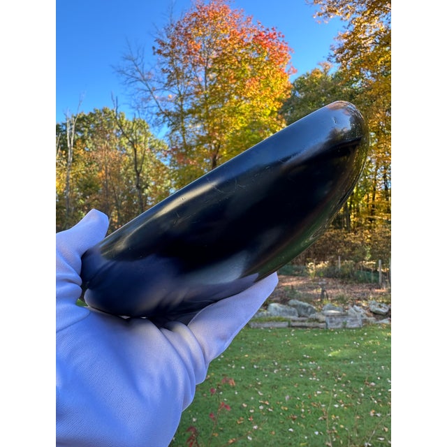 Mission Arts & Crafts New Hampshire Pottery Rare Gunmetal Glaze Bowl For Sale - Image 3 of 13