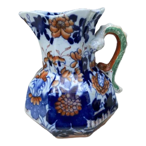 19th Century Ironstone Mason Snake Handle Pitcher Imari Pattern