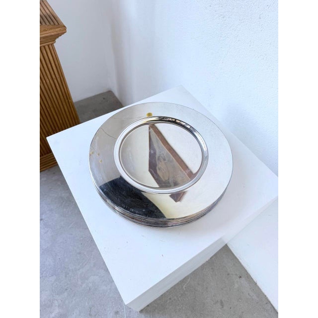 Plates and Saucers in Silver-Plated Metal from Emile Puiforcat, 1960s, Set of 12 For Sale - Image 12 of 18