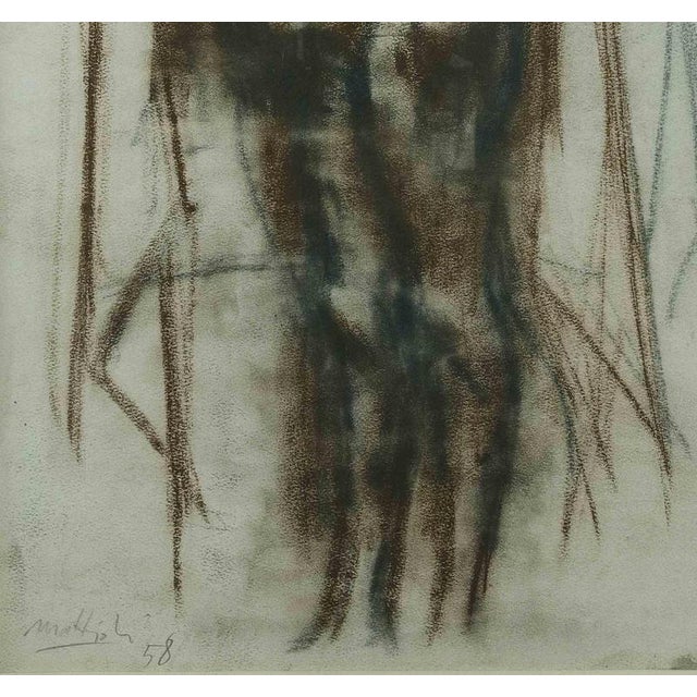 Modern Carlo Mattioli, Nude, 1958, Pastel Drawing on Canvas, Framed For Sale - Image 3 of 4