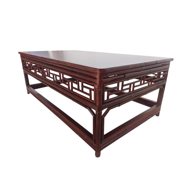 Chinese Vintage Bamboo Kang Coffee Table For Sale - Image 3 of 6