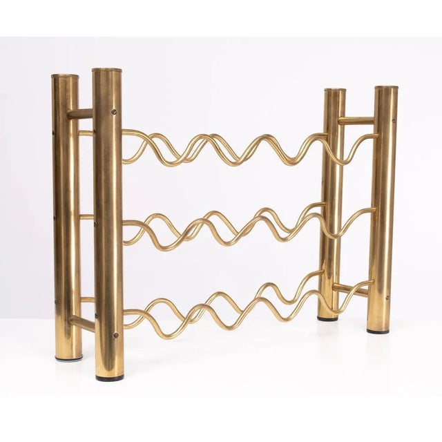 Gold Hollywood Regency Brass Wine Rack, France, 1978 For Sale - Image 8 of 8