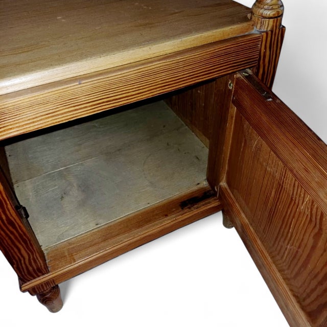 Louis XVI French Nightstand with White Marble Top, 1940s For Sale - Image 9 of 11