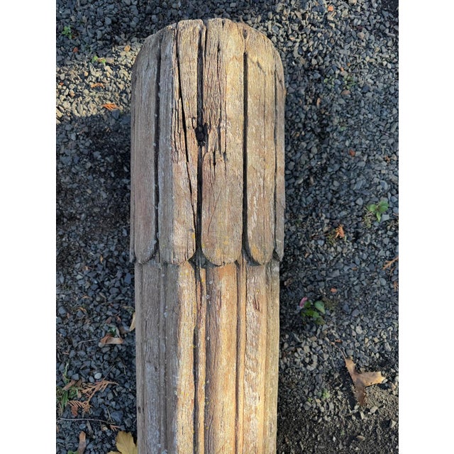 1970s Salvaged Carved Wood Column For Sale In Philadelphia - Image 6 of 7