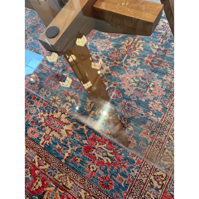 Organic Modernism Walnut Wood + Glass Dining Table For Sale In San Francisco - Image 6 of 12
