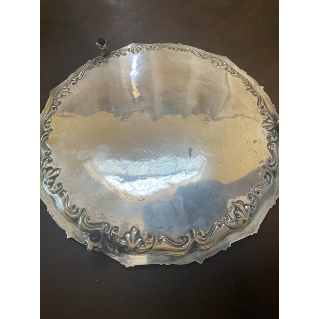 Vintage Silver Plate Tray Stamped " English Silver " 629/13 For Sale - Image 4 of 4