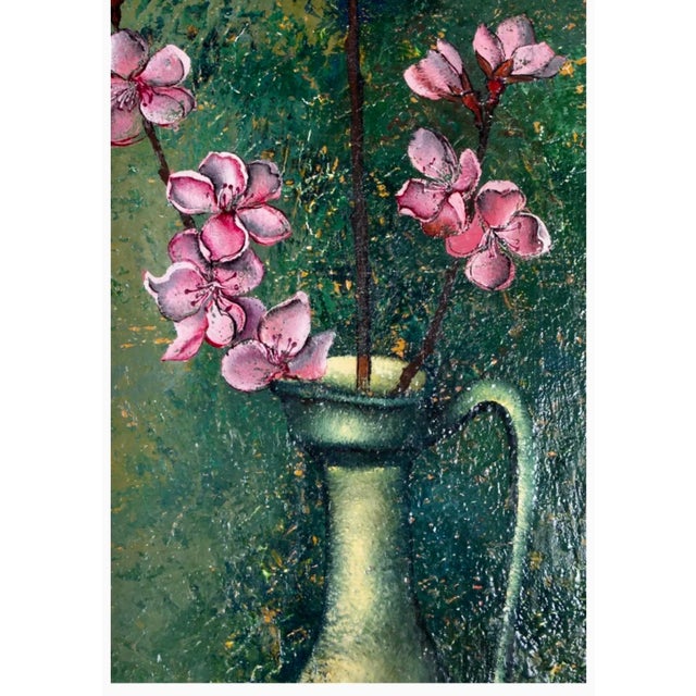 Pierre Henry (1924 - 2015) Hand signed and dated '66 lower right. Dimensions: (Frame) H 29.25" x W 13.25" ; (Painting) H...