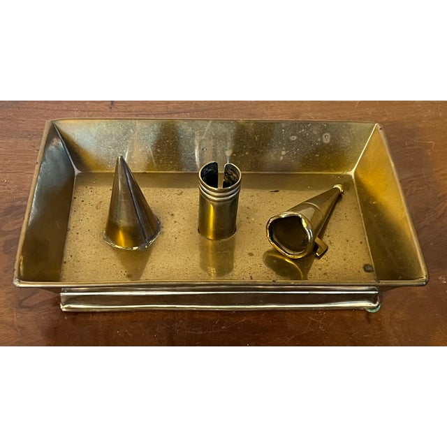 Antique 19th Century American Brass Rectangular Candle Stick Holder With Snuffer For Sale - Image 13 of 15