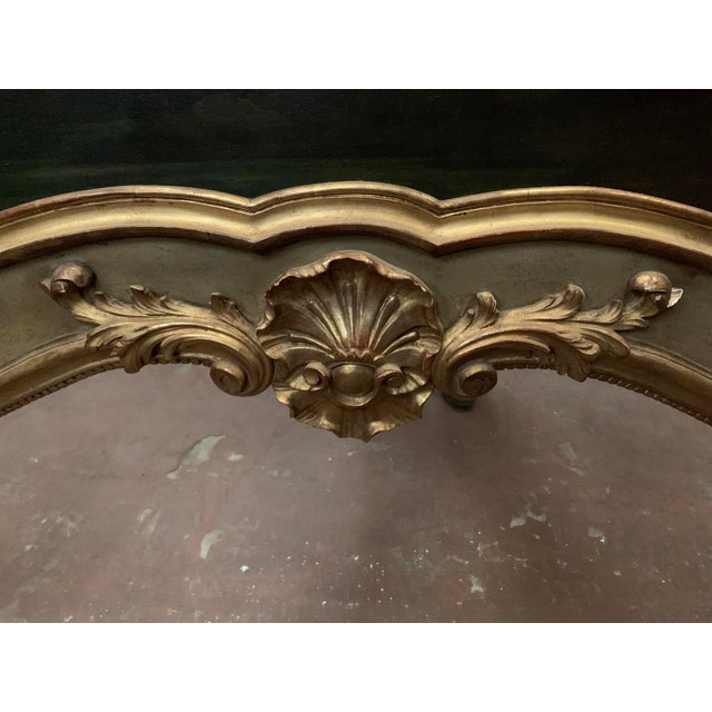 Wood Louis XV Style Mirror in Patinated and Gilded Wood For Sale - Image 7 of 10