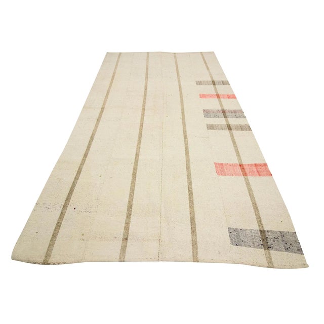 Vintage handwoven decorative kilim rug from Yozgat region of Turkey. Approximately 45-55 years old. In very good condition.