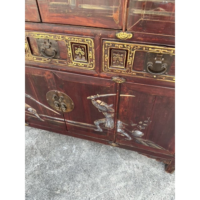 Vintage Asian 18th Century Hand Painted Cabinet For Sale - Image 12 of 12