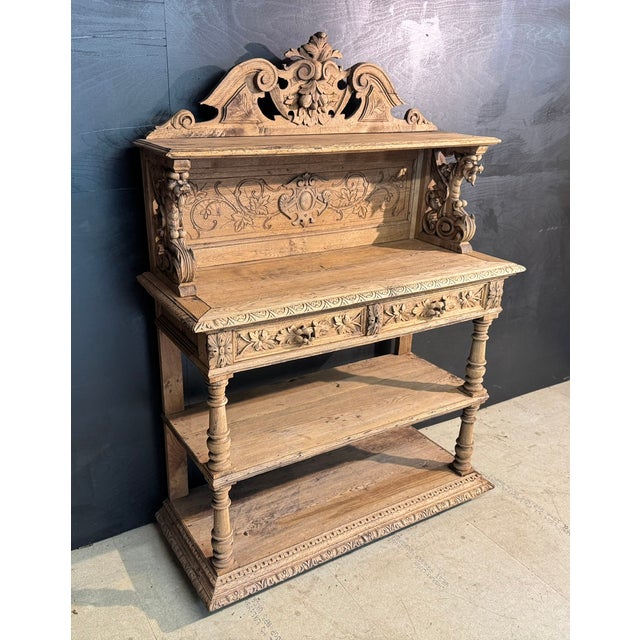 19th Century French Carved Oak Buffet, 1860 For Sale - Image 16 of 17