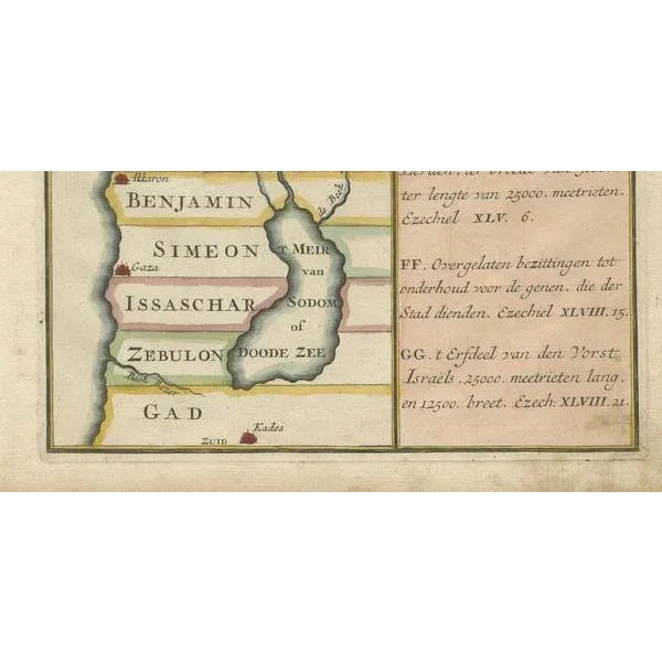 Dutch Map of Ancient Israel, 1730 For Sale - Image 6 of 10