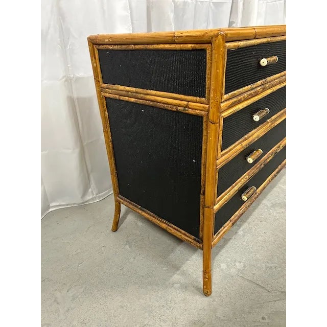 Vintage Bamboo Cane Rattan Chest by E. Murio For Sale In West Palm - Image 6 of 10